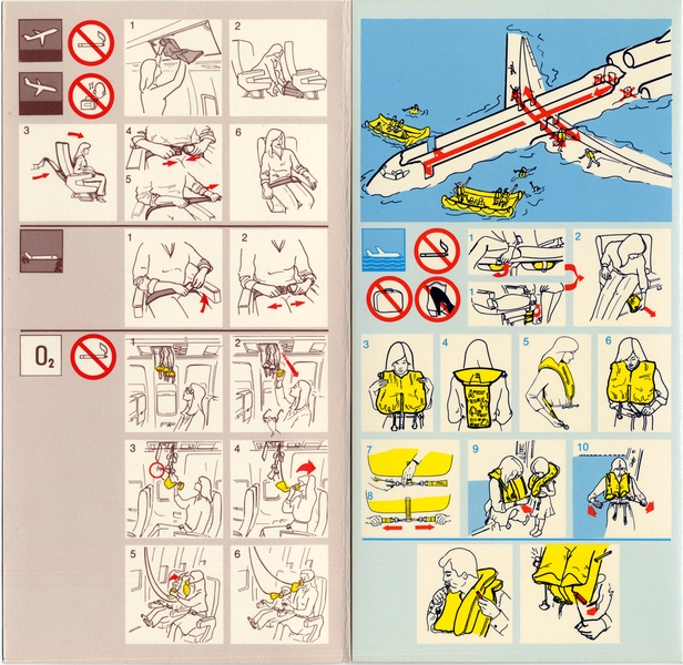 Image: safety information card: Air Canada, Boeing 727