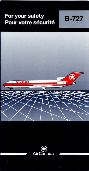 Image: safety information card: Air Canada, Boeing 727