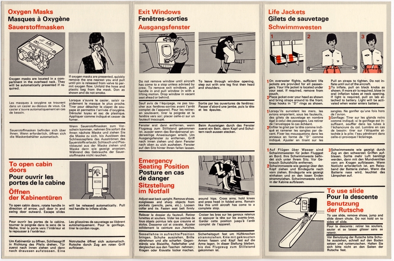 Image: safety information card: Air Canada, Douglas DC-8L