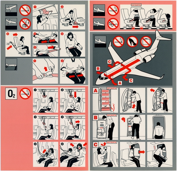 Image: safety information card: Air Canada, Canadair CL-65