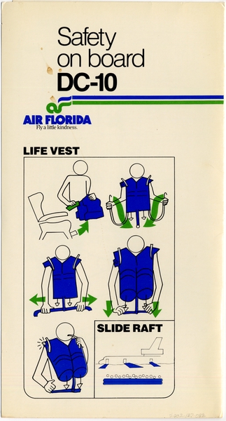 Image: safety information card: Air Florida, McDonnell Douglas DC-10