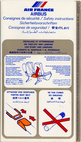 Image: safety information card: Air France, Airbus