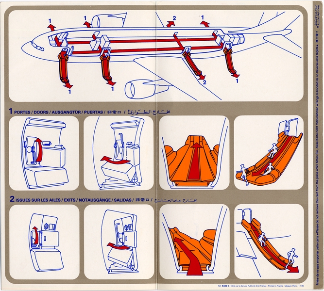 Image: safety information card: Air France, Airbus