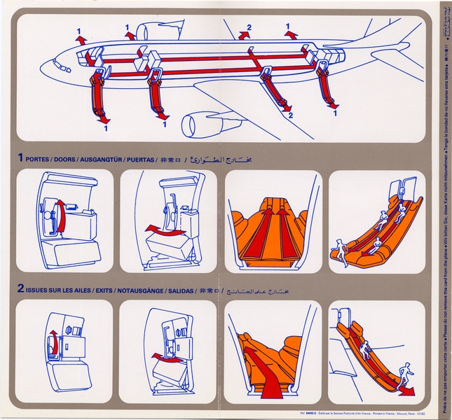 Image: safety information card: Air France, Airbus