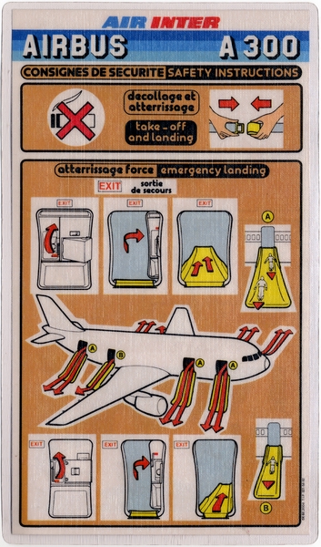 Image: safety information card: Air Inter, Airbus A300