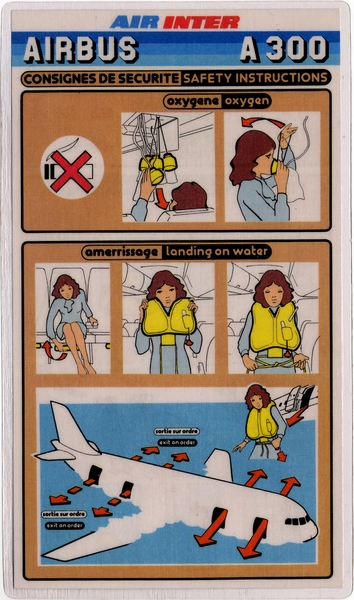 Image: safety information card: Air Inter, Airbus A300