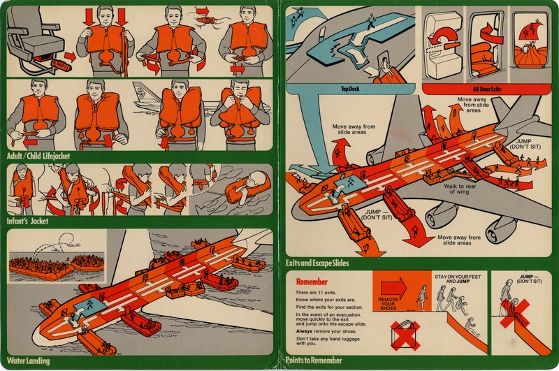 Image: safety information card: Air New Zealand, Boeing 747