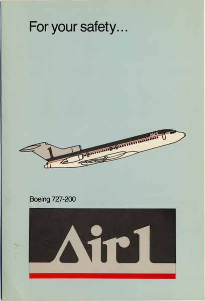 Image: safety information card: Air One, Boeing 727-200 