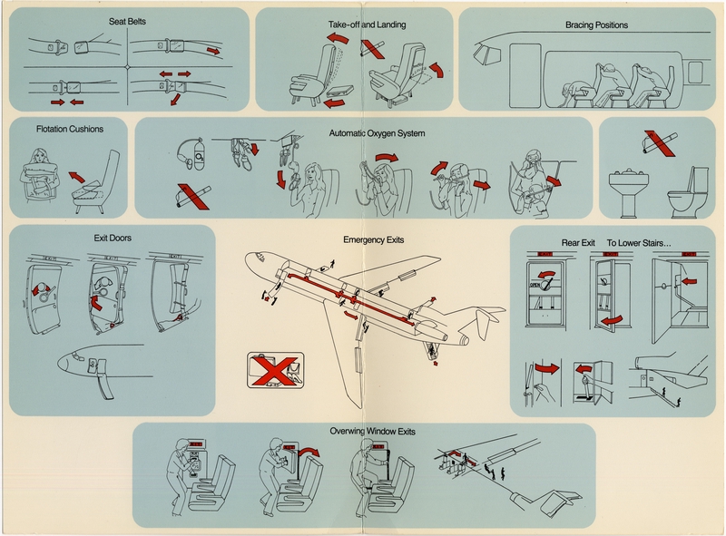 Image: safety information card: Air One, Boeing 727-200 