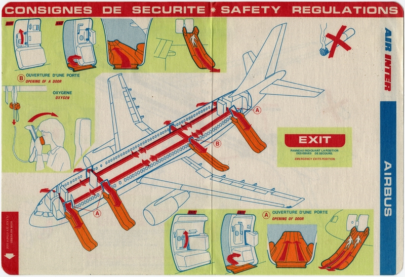 Image: safety information card: Air Inter, Airbus
