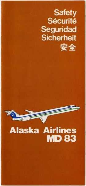 Image: safety information card: Alaska Airlines, McDonnell Douglas MD-83