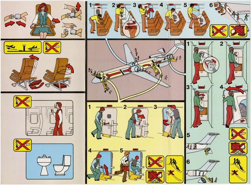 Image: safety information card: Alaska Airlines, McDonnell Douglas MD-83