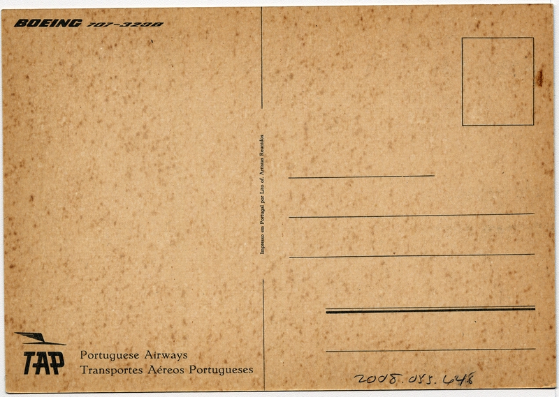Image: postcard: TAP (Transportes Aereos Portugueses), Boeing 707-320