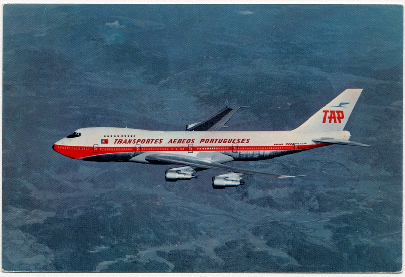 Image: postcard: TAP (Transportes Aereos Portugueses), Boeing 747-200