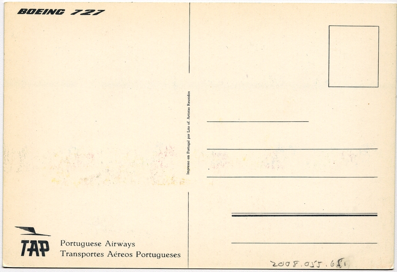 Image: postcard: TAP (Transportes Aereos Portugueses), Boeing 727