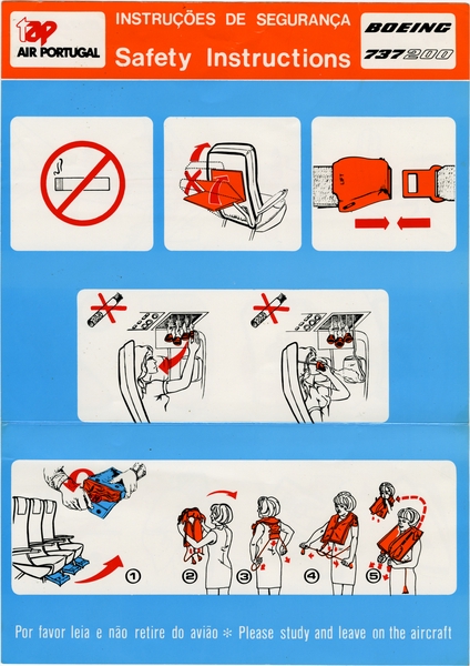 Image: safety information card: TAP Air Portugal, Boeing 737-200