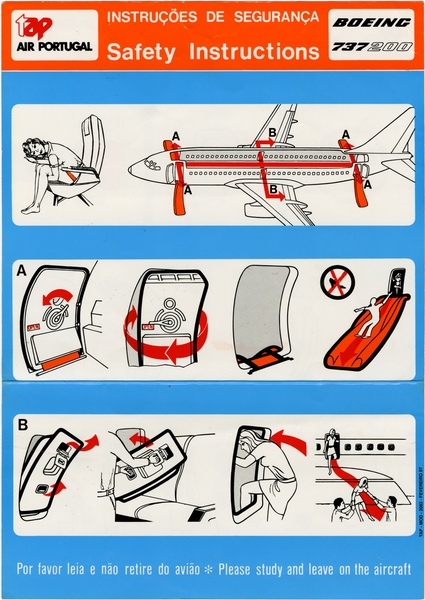 Image: safety information card: TAP Air Portugal, Boeing 737-200