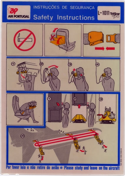 Image: safety information card: TAP Air Portugal, Lockheed L-1011 TriStar 500