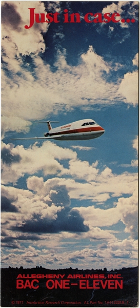 Image: safety information card: Allegheny Airlines, BAC One-Eleven