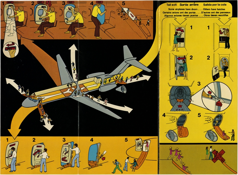 Image: safety information card: Allegheny Airlines, Douglas DC-9