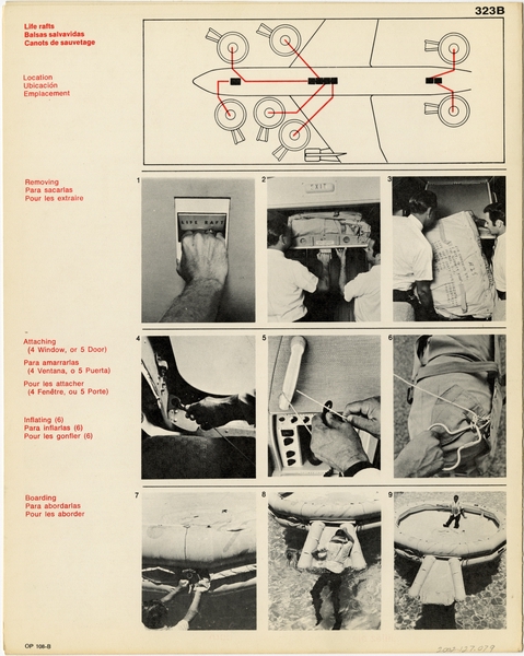 Image: safety information card: American Airlines, Boeing 707-N440