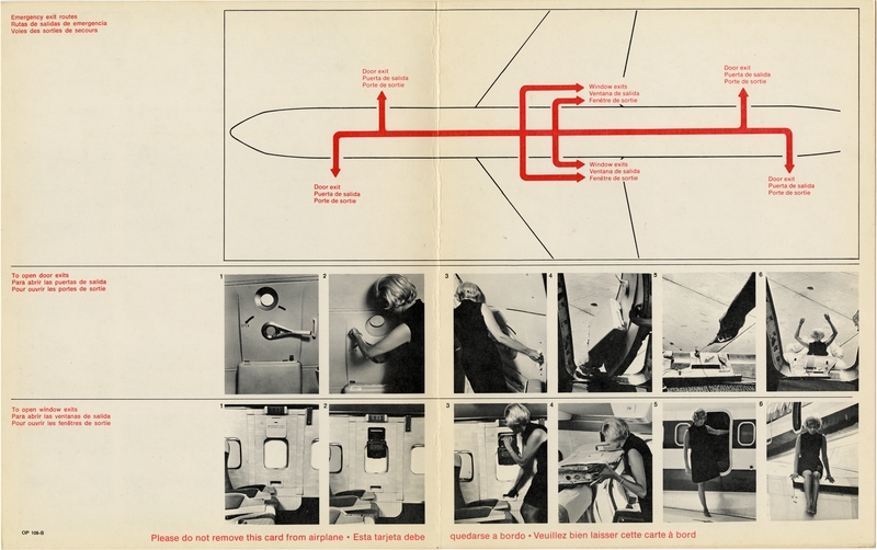 Image: safety information card: American Airlines, Boeing 707-N440