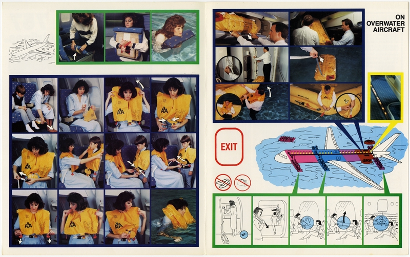 Image: safety information card: American Airlines, Boeing 757