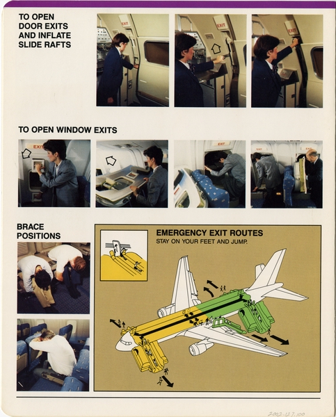 Image: safety information card: American Airlines, Boeing 767ER