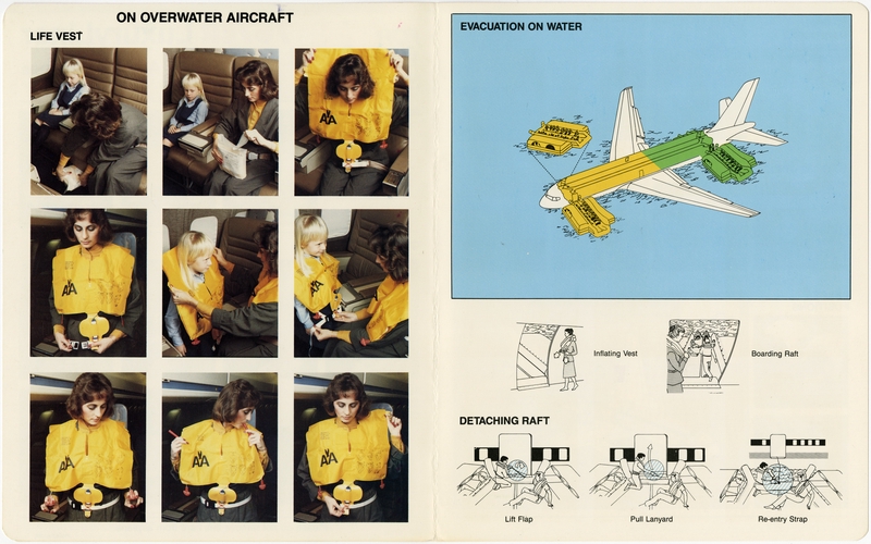Image: safety information card: American Airlines, Boeing 767ER