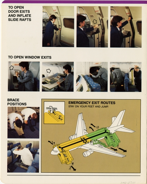 Image: safety information card: American Airlines, Boeing 767ER