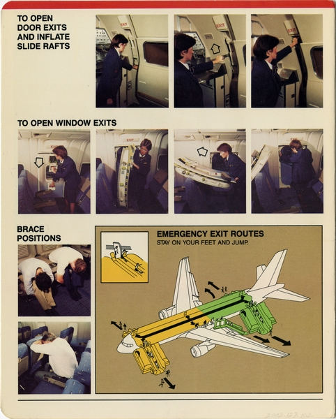 Image: safety information card: American Airlines, Boeing 767ER