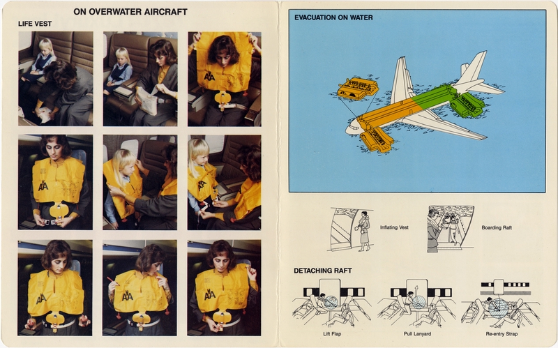 Image: safety information card: American Airlines, Boeing 767ER