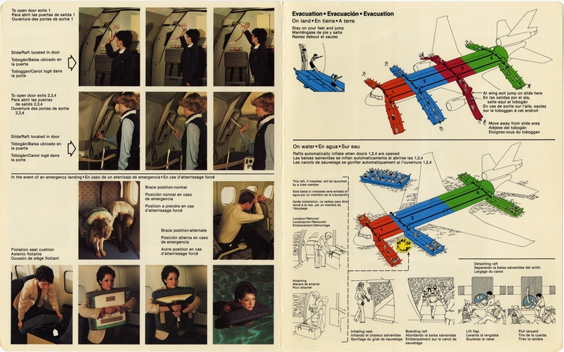 Image: safety information card: American Airlines, McDonnell Douglas DC-10