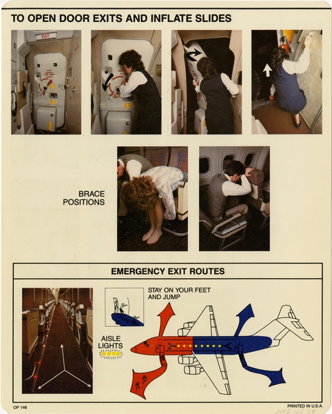 Image: safety information card: American Airlines, British Aerospace BAe-146