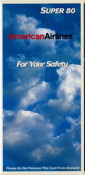 Image: safety information card: American Airlines, McDonnell Douglas MD-80