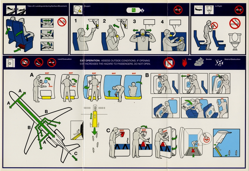 Image: safety information card: American Airlines, McDonnell Douglas MD-80