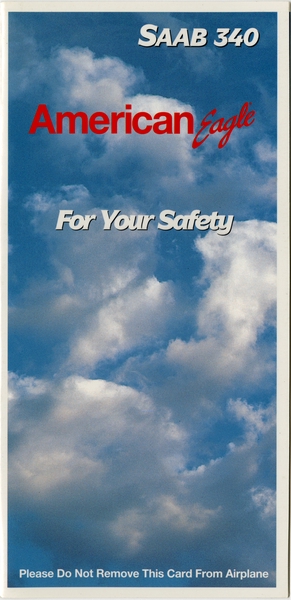 Image: safety information card: American Eagle, Saab SF-340