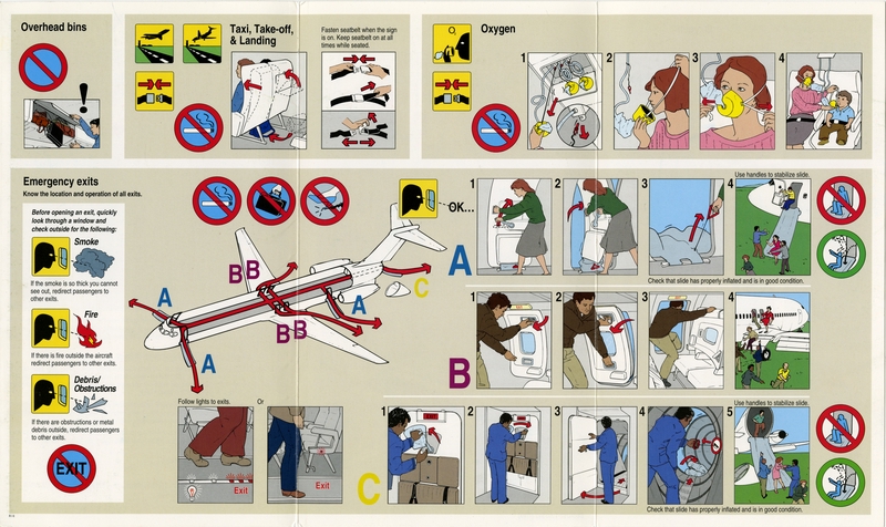 Image: safety information card: American Airlines, McDonnell Douglas MD-82 and MD-83