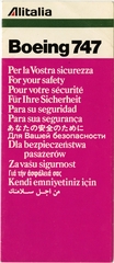 Image: safety information card: Alitalia, Boeing 747