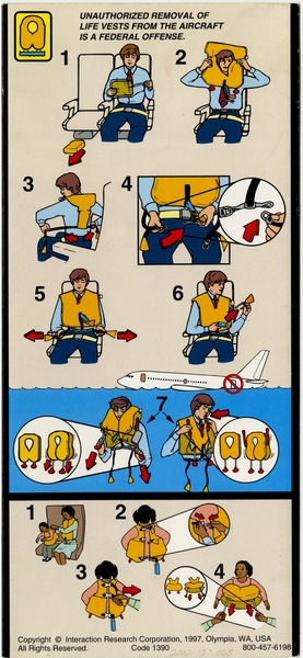 Image: safety information card: Aloha Airlines, Boeing 737