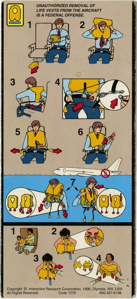 Image: safety information card: Aloha Airlines, Boeing 737