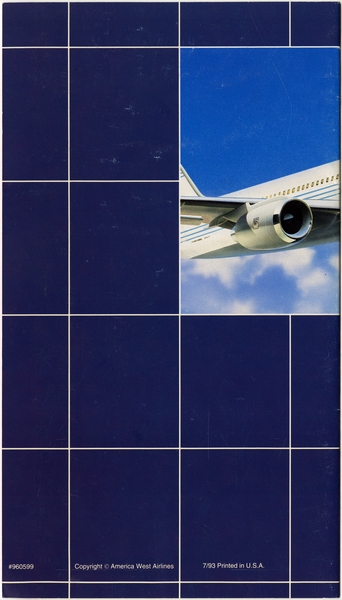 Image: safety information card: America West Airlines, Boeing 757