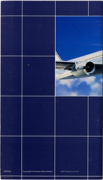 Image: safety information card: America West Airlines, Boeing 757