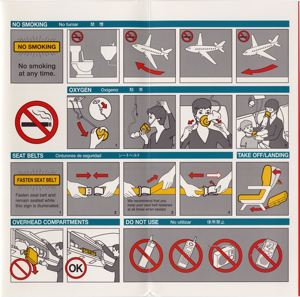 Image: safety information card: America West Airlines, Airbus A319