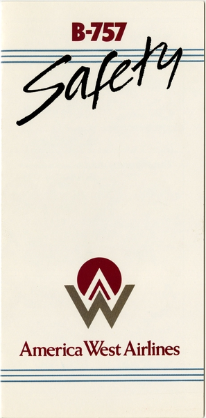 Image: safety information card: America West Airlines, Boeing 757