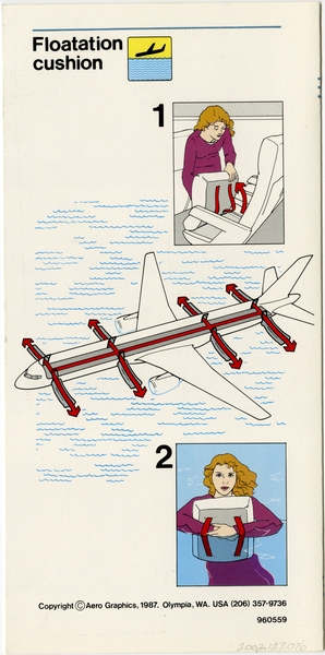 Image: safety information card: America West Airlines, Boeing 757
