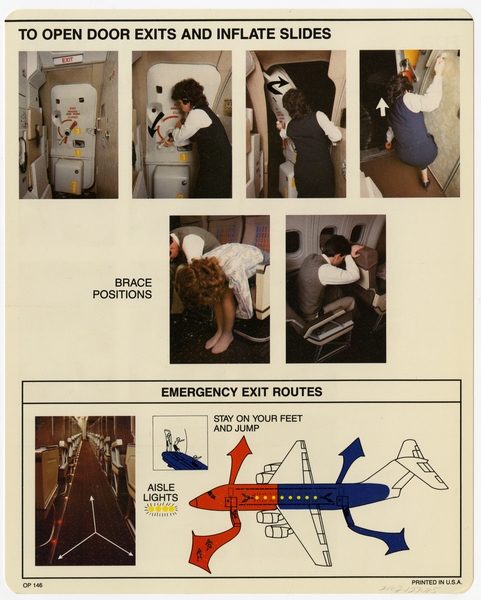 Image: safety information card: American Airlines, British Aerospace BAe-146