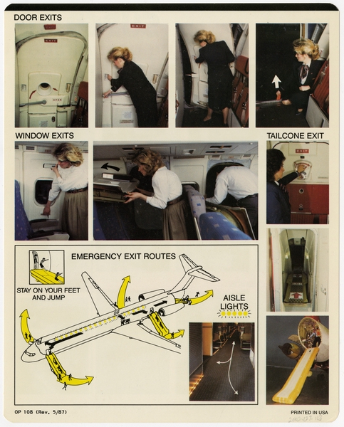 Image: safety information card: American Airlines, McDonnell Douglas MD-80