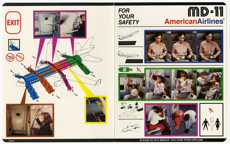 Image: safety information card: American Airlines, McDonnell Douglas MD-11