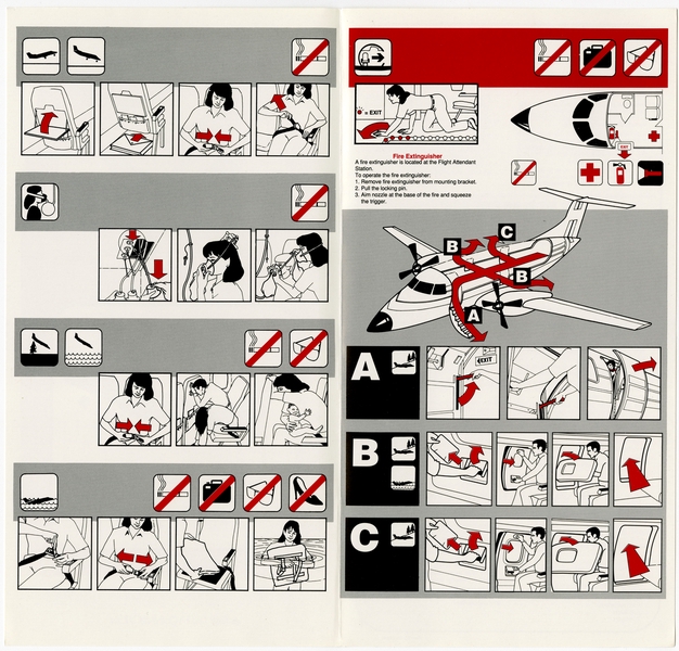 Image: safety information card: Atlantic Southwest Airlines (ASA) / Delta Connection, Embraer EMB-120 Brasilia